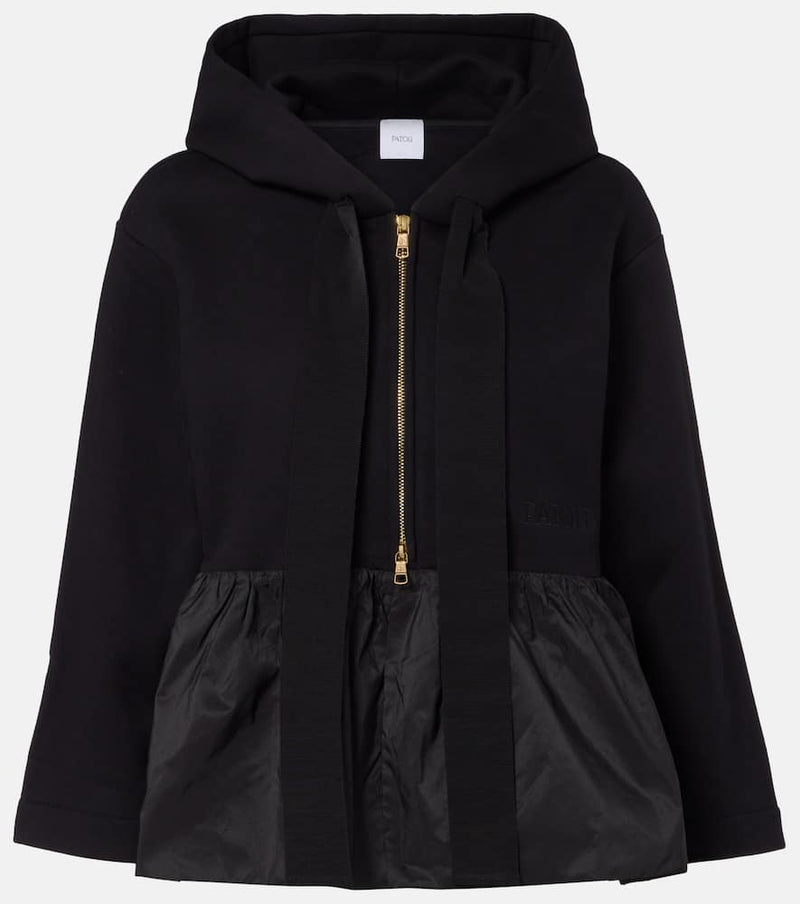 Patou Faille-trimmed cotton jersey zip-up hoodie