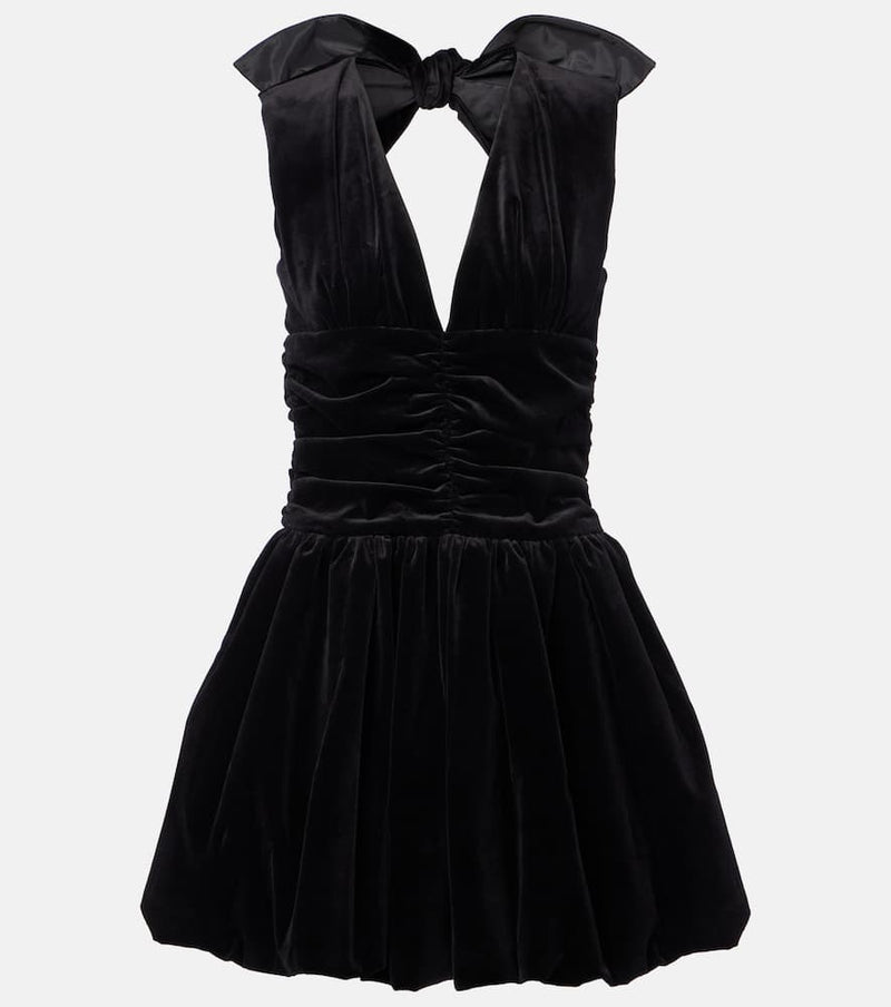 Patou Cotton velvet balloon minidress
