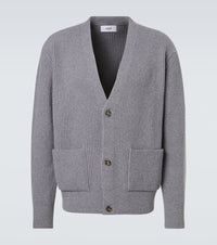 Lardini Ribbed-knit wool and cashmere cardigan