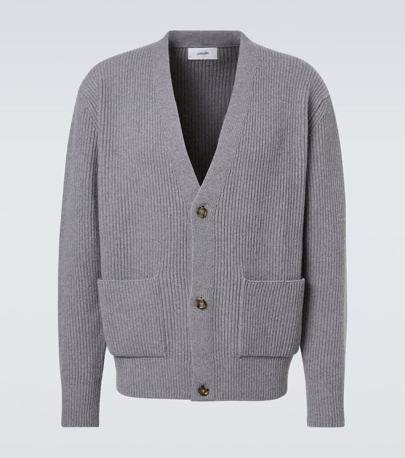 Lardini Ribbed-knit wool and cashmere cardigan