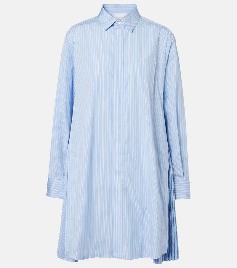 Sacai Striped cotton poplin shirt dress
