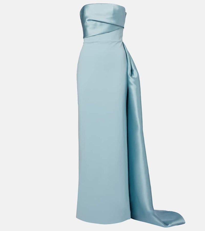 Solace London Kinsley draped strapless gown