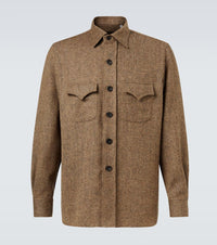 Rubinacci Herringbone wool Western shirt