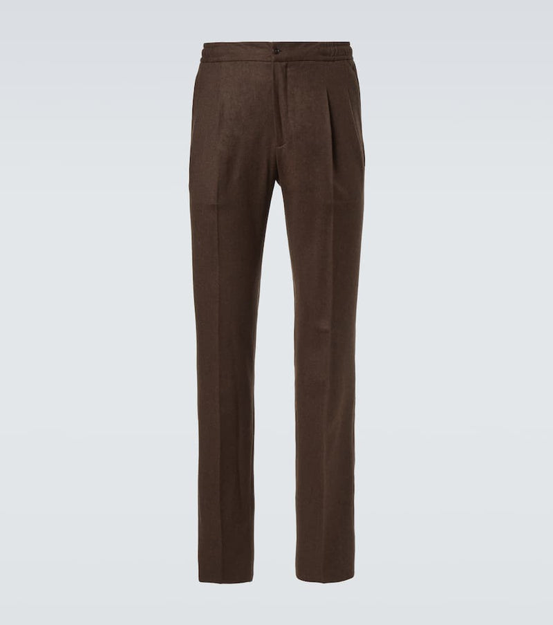 Rubinacci Virgin wool flannel tapered pants