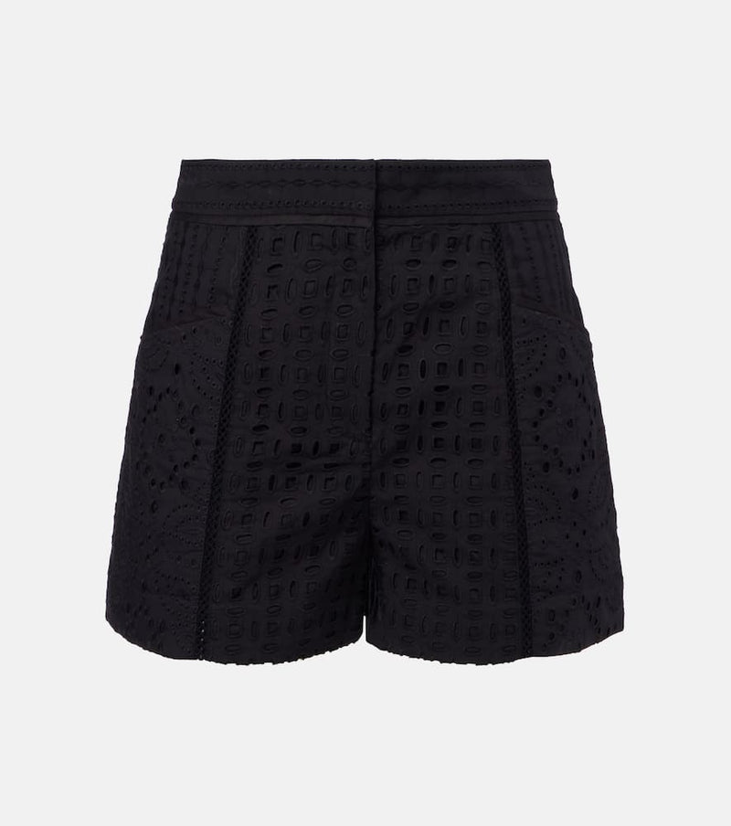 Veronica Beard Fabian embellished cotton shorts