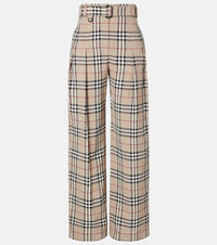 Burberry Burberry Check belted wide-leg pants