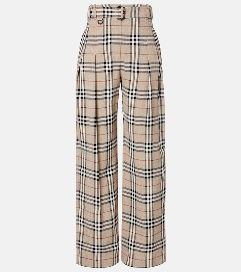 Burberry Burberry Check belted wide-leg pants
