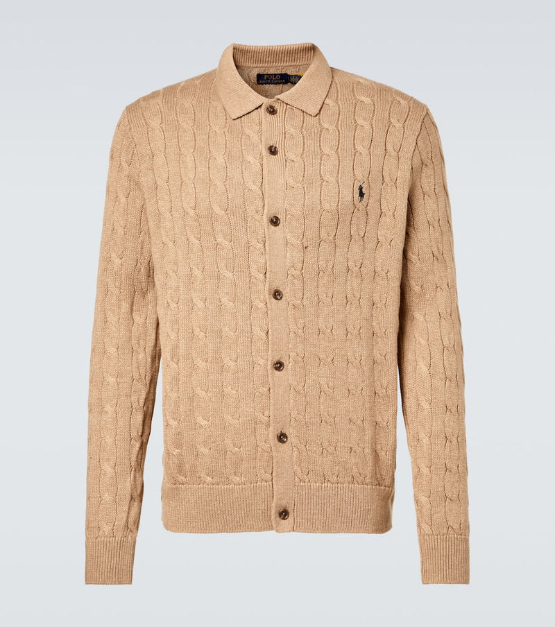 Polo Ralph Lauren Cable-knit cotton polo cardigan
