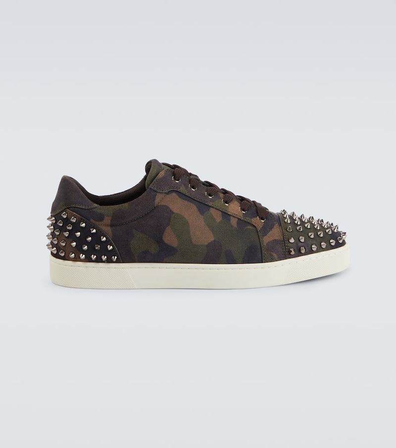 Christian Louboutin Seavaste camouflage spiked suede sneakers