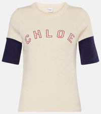 Chloe Logo cotton and wool flame T-shirt