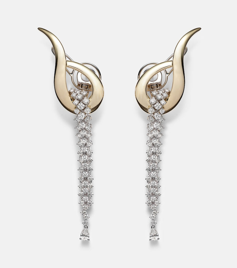 Yeprem Golden Strada 18kt yellow and white gold drop earrings with diamonds