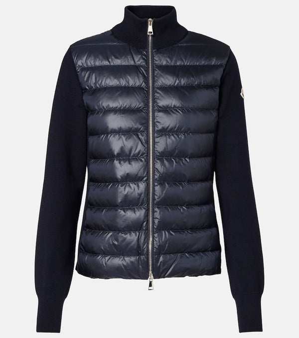 Moncler Down-paneled virgin wool cardigan