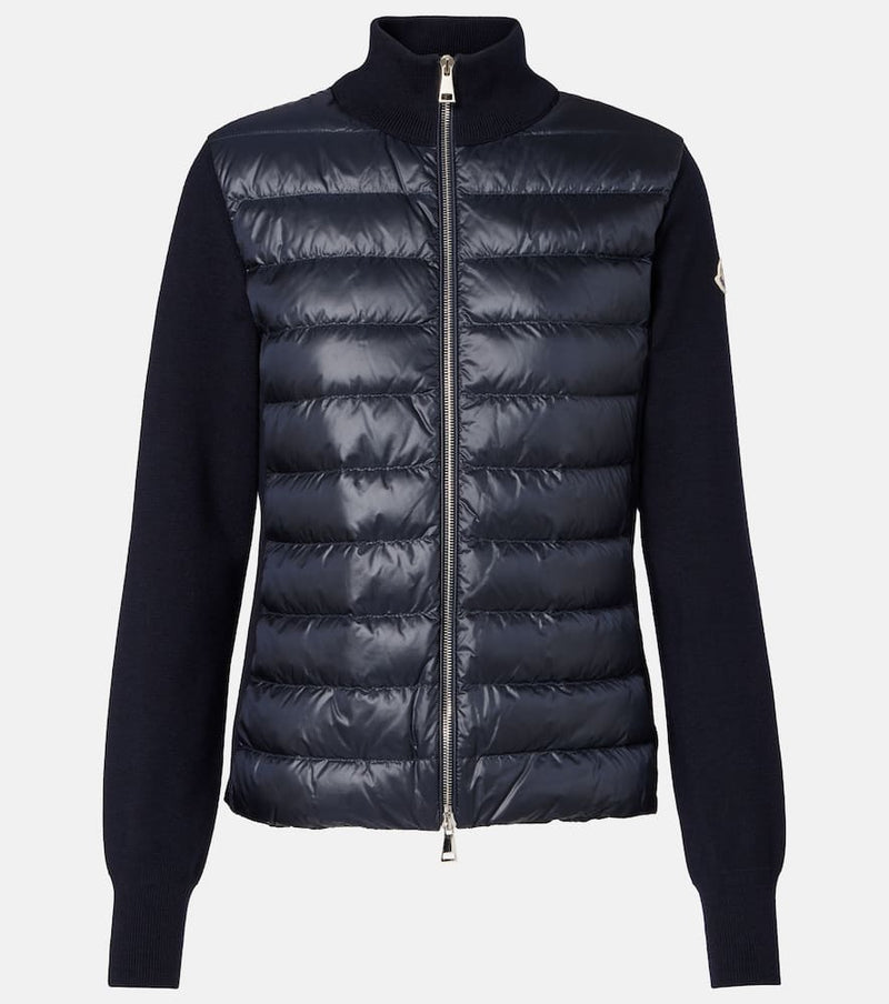 Moncler Down-paneled virgin wool cardigan
