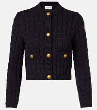 Moncler Cable-knit cotton-blend cardigan