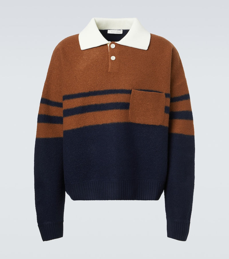 Wales Bonner Calm striped wool polo sweater