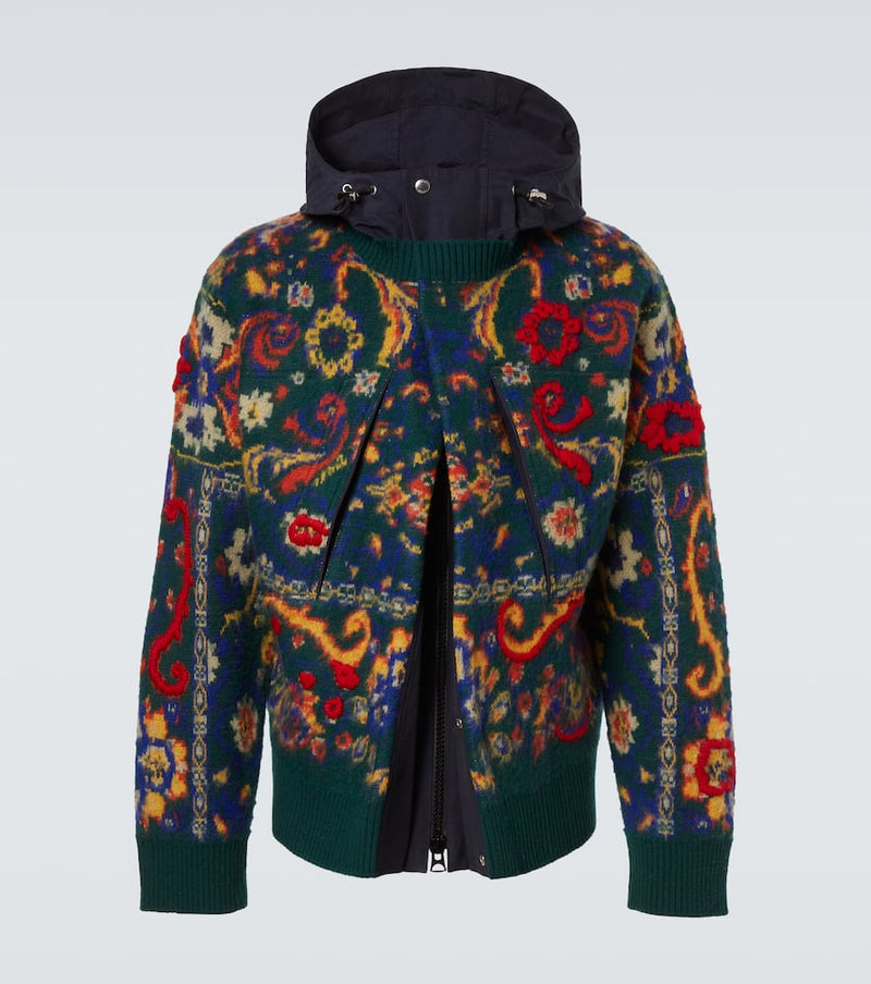Sacai Floral wool jacquard jacket