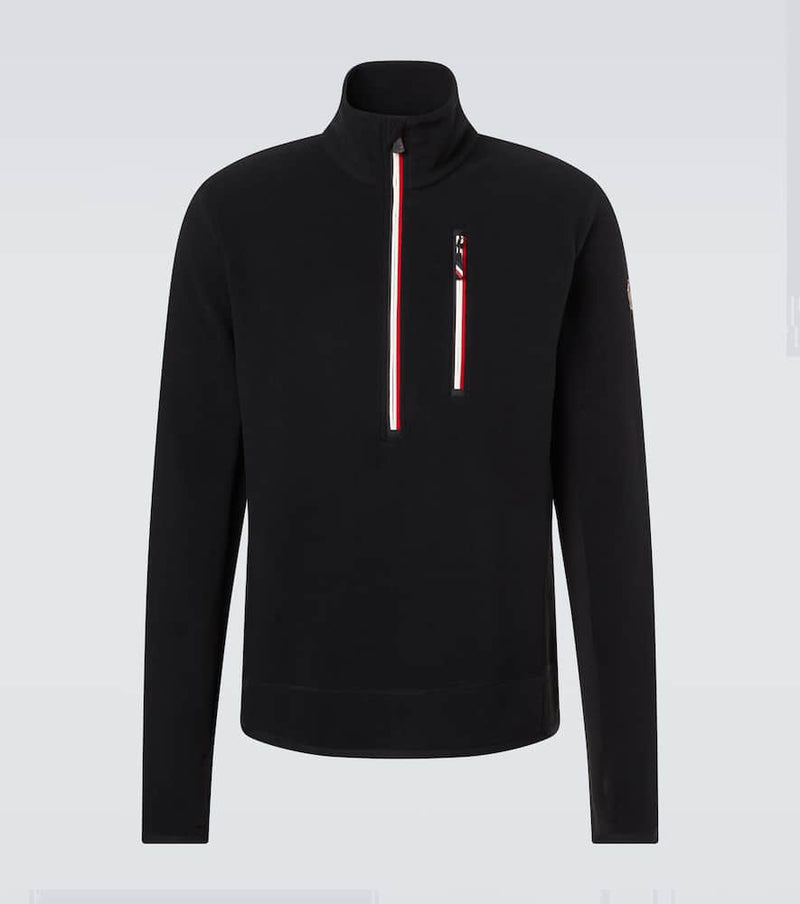 Moncler Grenoble Technical fleece half-zip ski top