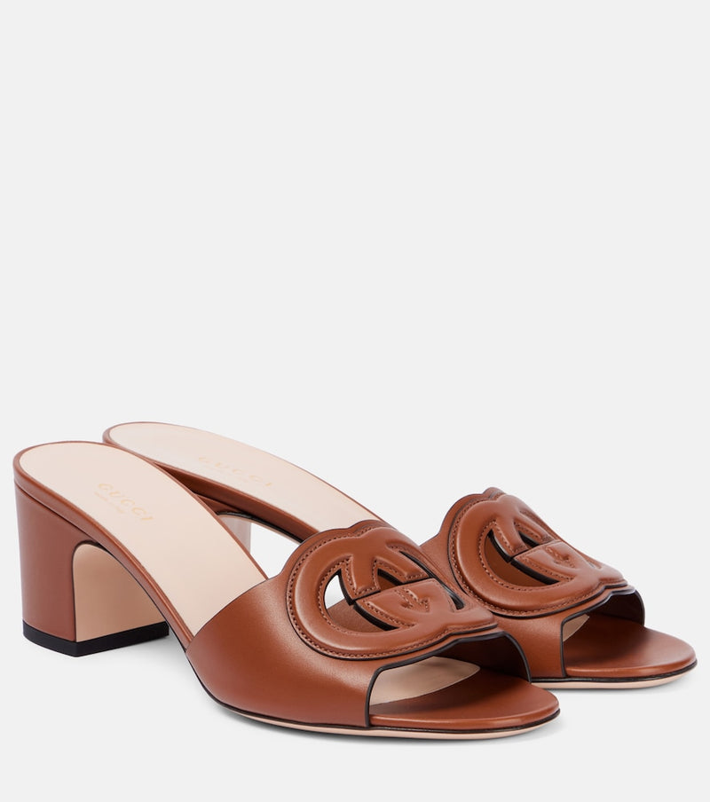 Gucci Interlocking G leather mules