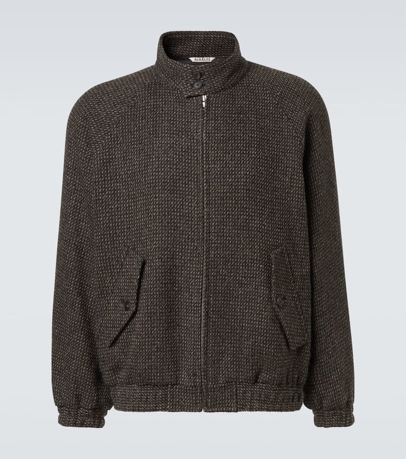 Auralee Wool, alpaca, and silk tweed blouson jacket