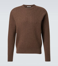 Auralee Cable-knit wool sweater