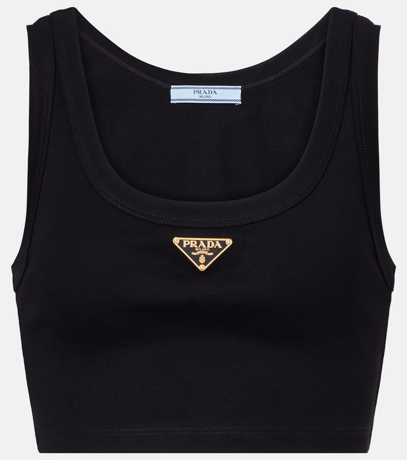 Prada Logo cotton crop top