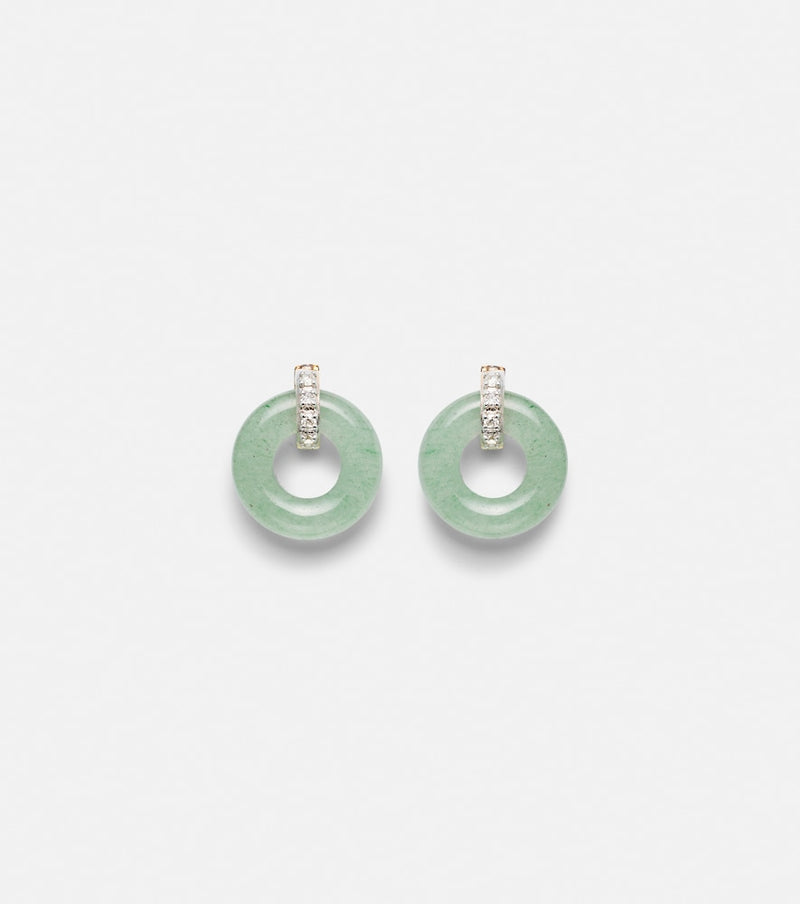 Mateo 14kt gold earrings with jade and diamonds