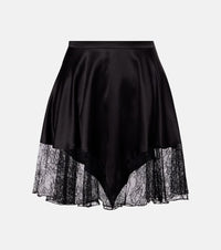 Nina Ricci Lace-trimmed satin miniskirt