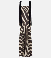 Nina Ricci Zebra-print satin gown