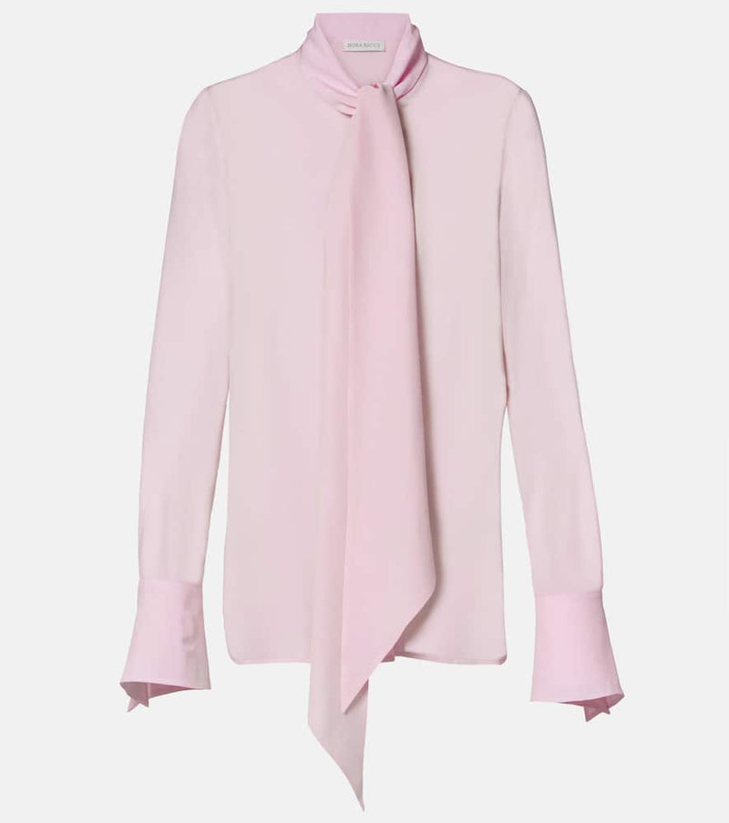 Nina Ricci Lavalliere silk crepe de chine blouse