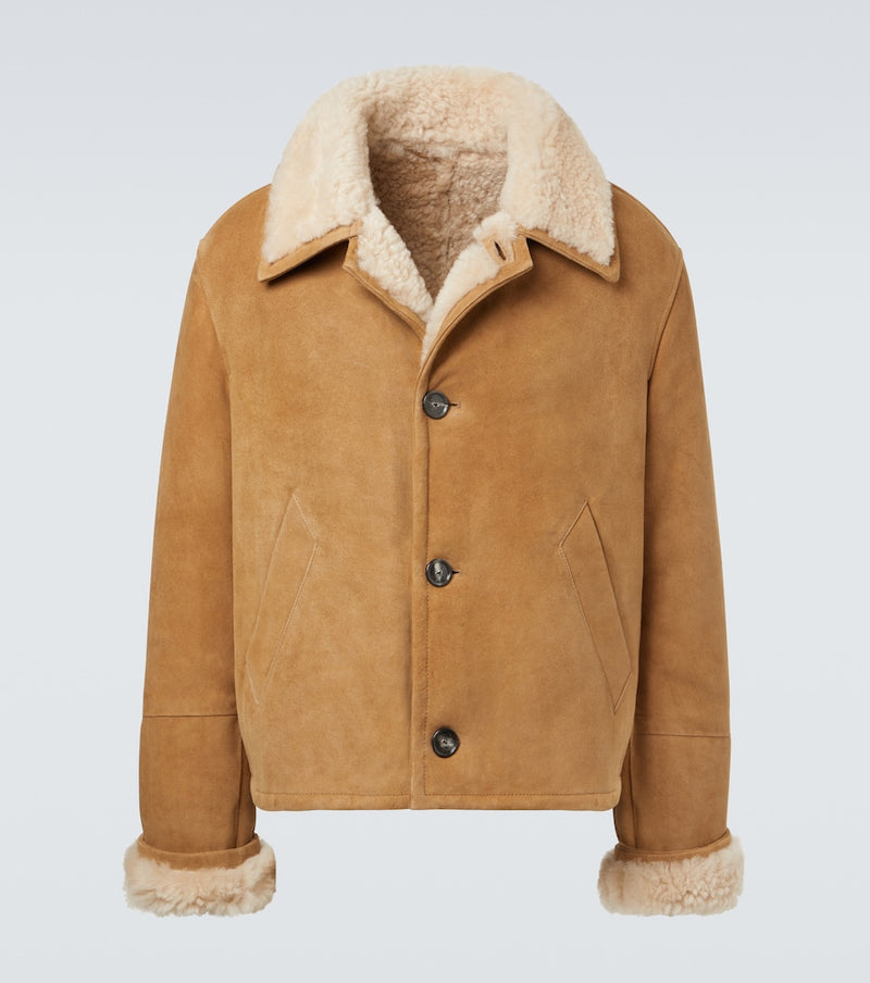 Ami Paris Shearling-lined suede jacket
