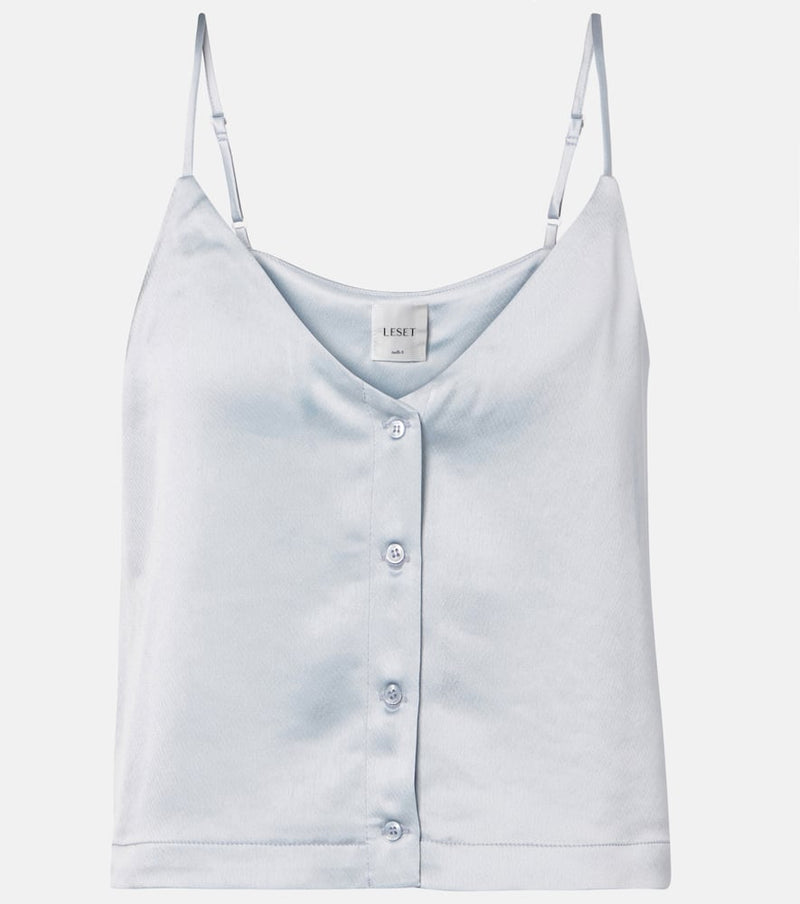 Leset Barb Button satin camisole