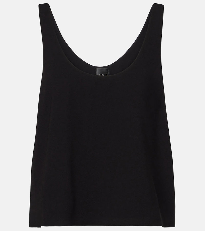 Leset Ari cropped crepe tank top in Black
