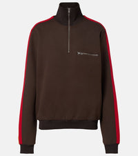 Maison Margiela Cotton-blend jersey half-zip sweatshirt