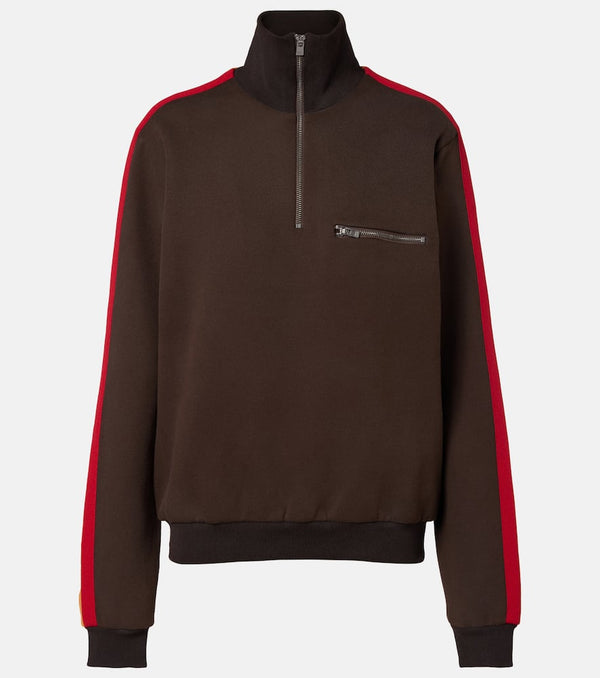 Maison Margiela Cotton-blend jersey half-zip sweatshirt