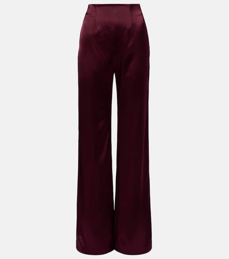 Galvan Sister Moon satin wide-leg pants