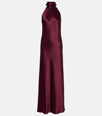 Galvan Sienna halterneck satin gown