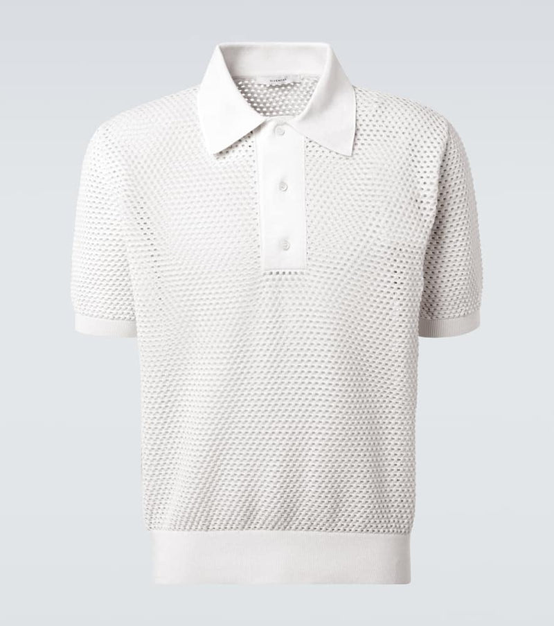 Givenchy Open-knit cotton-blend polo shirt