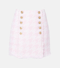 Balmain Houndstooth cotton-blend miniskirt