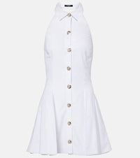 Balmain Halterneck cotton poplin minidress
