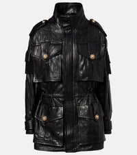 Balmain Leather parka jacket