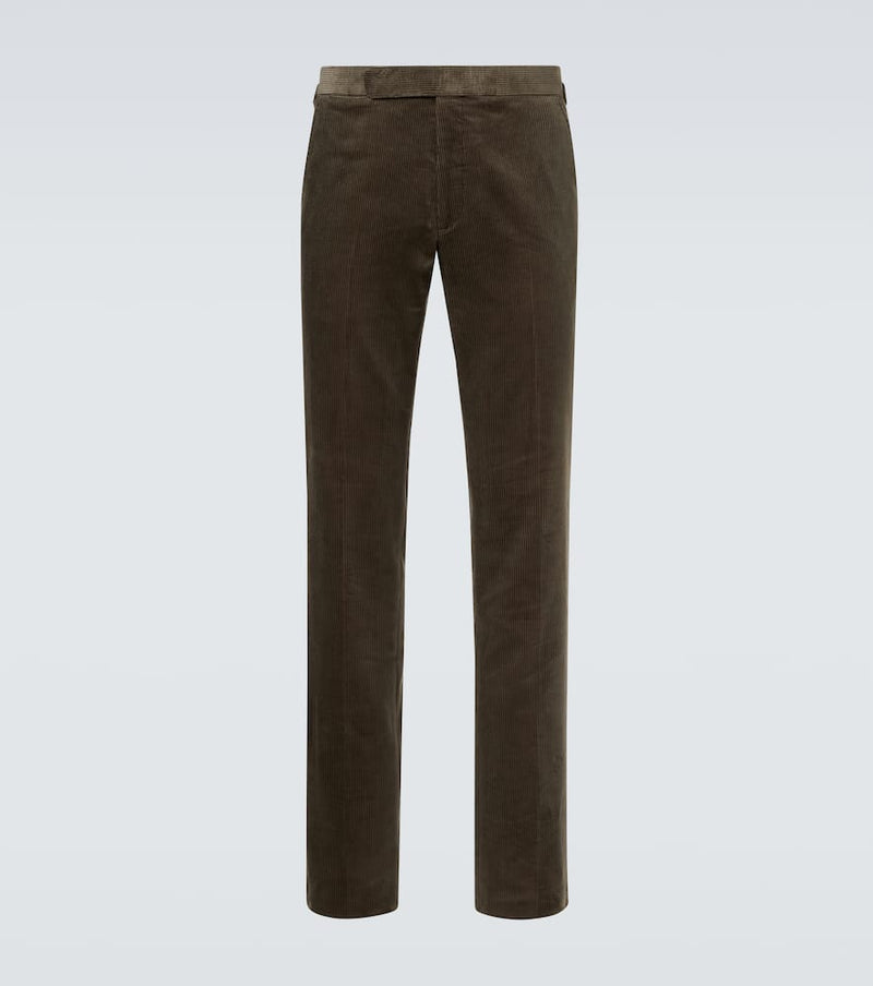 Ralph Lauren Purple Label Cotton Corduroy Slim Pants Green