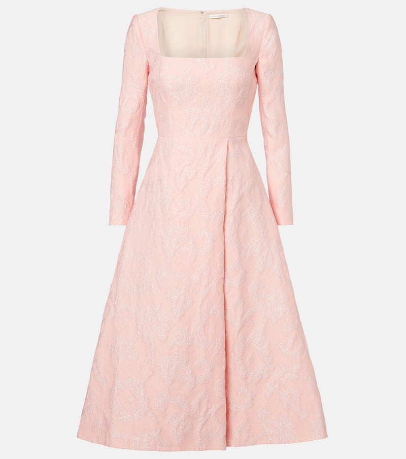 Emilia Wickstead Glenda embroidered crepe midi dress