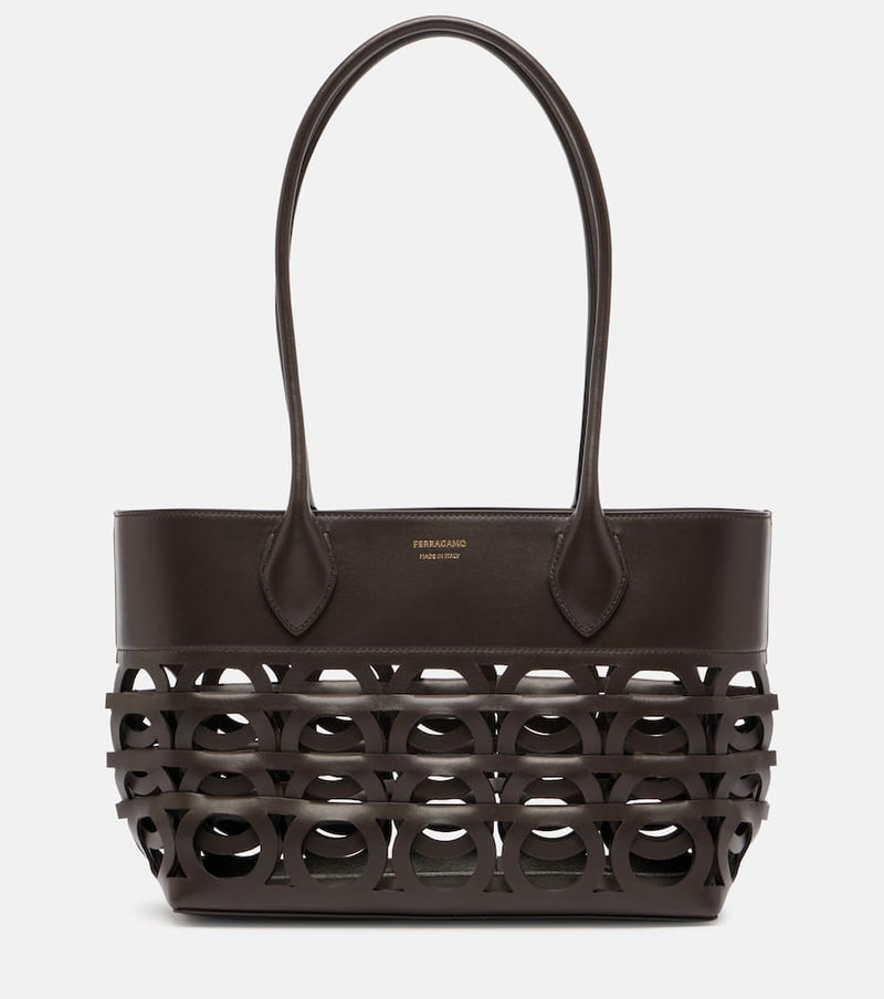 Ferragamo Cut-out leather tote bag