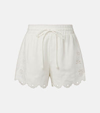 Farm Rio Embroidered linen shorts