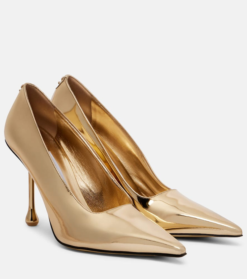 Jimmy Choo Ixia 95 mirrored leather pumps