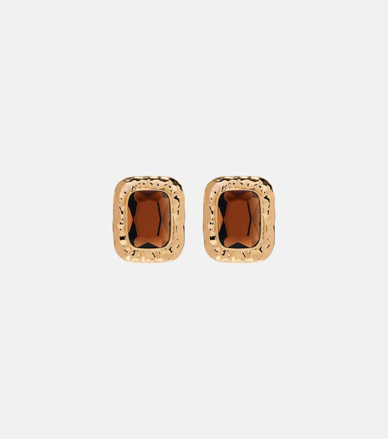 Self-Portrait Amber gold-plated earrings