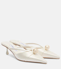 Jimmy Choo Bridal Sana 50 embellished satin mules
