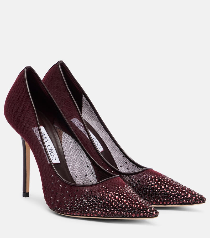 Jimmy Choo Love 100 crystal-embellished pumps