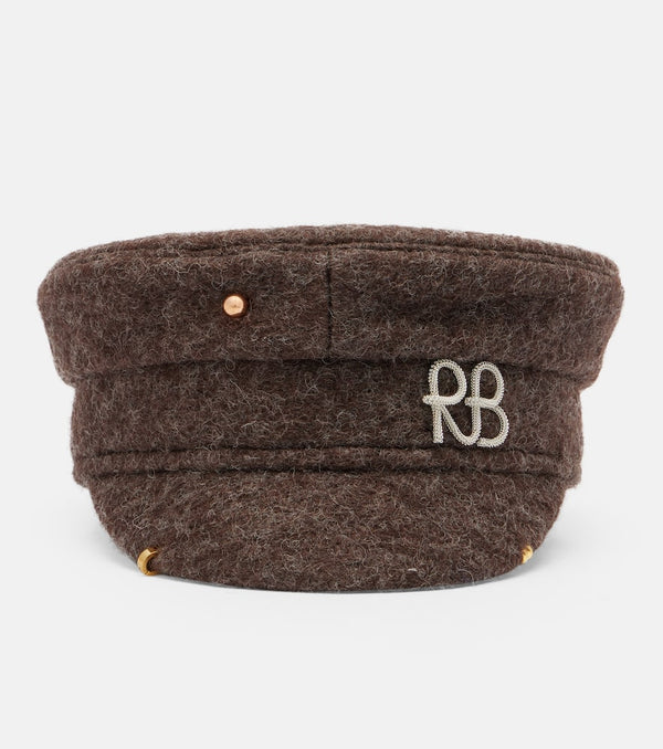 Ruslan Baginskiy Pierced wool-blend newsboy cap