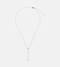 Stone and Strand Perfect Pear 14kt gold lariat necklace with diamonds